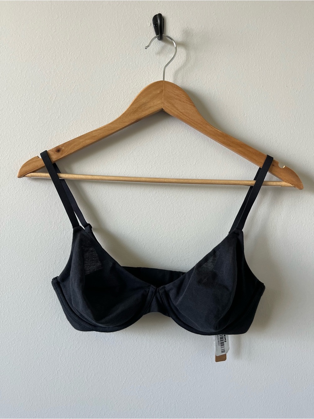 SKIMS Cotton Jersey T-Shirt Bra 32DD NWT Soot Color